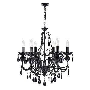 CWI Lighting Keen 6 Light Up Chandelier With Black Finish - 1 of 3