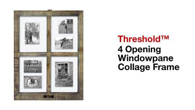 25.04&#34; x 19.33&#34; 4 Opening Windowpane Collage Frame Weathered Wood, 2 of 5, play video