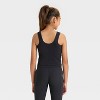 Girls' Seamless Crop Tank Top - All In Motion™ Black XS - 2 of 3