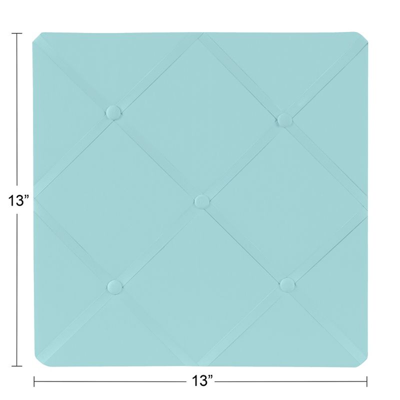 Sweet Jojo Designs Boy or Girl Gender Neutral Unisex Fabric Photo Memo Board Solid Turquoise, 3 of 4