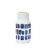 HomeRoots Set of Two Blue and White Abstract Cylinder Ceramic Table Vase - 4 of 4
