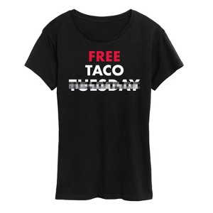 Women's - Instant Message - Free Taco Tuesday Short Sleeve Graphic T-Shirt - 1 of 4