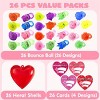 Joyfy 26 Packs Valentines Day Gifts Cards with Rings Filled Hearts for Kids, Valentine’s Day Finger Toys Rings for Kids Classroom Gift Exchange - image 2 of 4