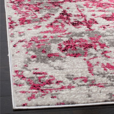Easy-Care Reversible Pink/Ivory Synthetic 8' x 10' Area Rug