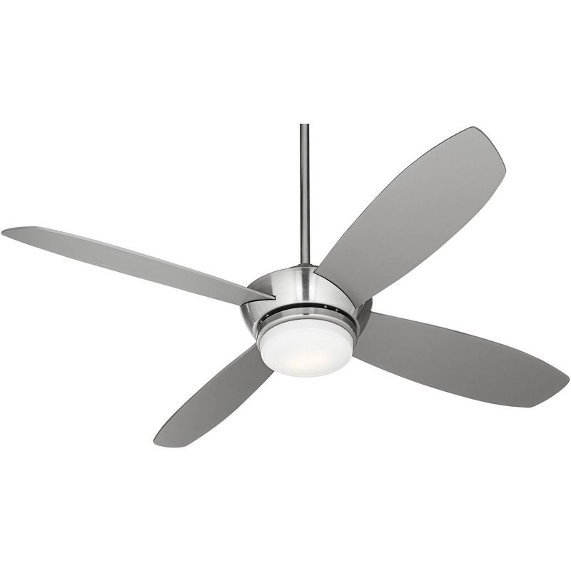 52" Casa Vieja Veridian Modern Indoor Ceiling Fan with Dimmable LED Light Remote Control Brushed Nickel Opal Glass for Living Room Kitchen House Home, 5 of 10
