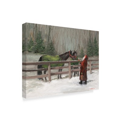 Trademark Fine Art - Mary Miller Veazie 'Santa With Horses' Matted Framed Art