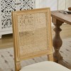 Dining Chairs Set of 2  with Rubberwood Frame, Rustic Rattan/Upholstered Backrest Dining Chair - ModernLuxe - 4 of 4