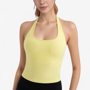 Anna-Kaci Active Women's Halter Neck Cropped Tank Top with Built-In Bra and Stretch Fabric for Workout or Casual Wear - 1 of 4