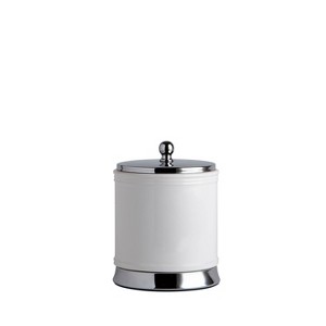 Quinn Cotton Jar White - Moda at Home: Ceramic Bathroom Canister with Lid, Hand Wash Safe - 1 of 2