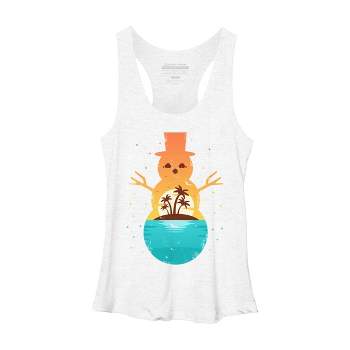 Women's Design By Humans Christmas in July Snowman Sunset By destiny29 Racerback Tank Top