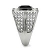 Slickblue Men’s Statement Ring in Stainless Steel, Jet Synthetic Glass with Clear Stones, Polished Finish, Sizes 8-10 - 4 of 4