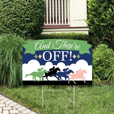 Big Dot of Happiness Kentucky Horse Derby - Horse Race Party Yard Sign Lawn Decorations - And They're Off Party Yardy Sign