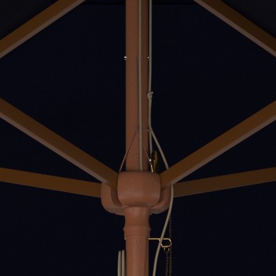 Velop 7.5 Ft Navy Wooden Pulley Market Umbrella