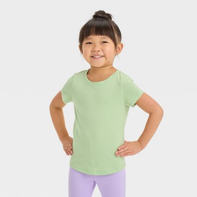 Image of Toddler Girls' Short Sleeve Solid T-Shirt - Cat & Jack™ Green 12M