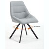 DOMETOUR Set of 2 Dining Chair Thickened Fabric Chairs with Metal Legs Grey - 2 of 4