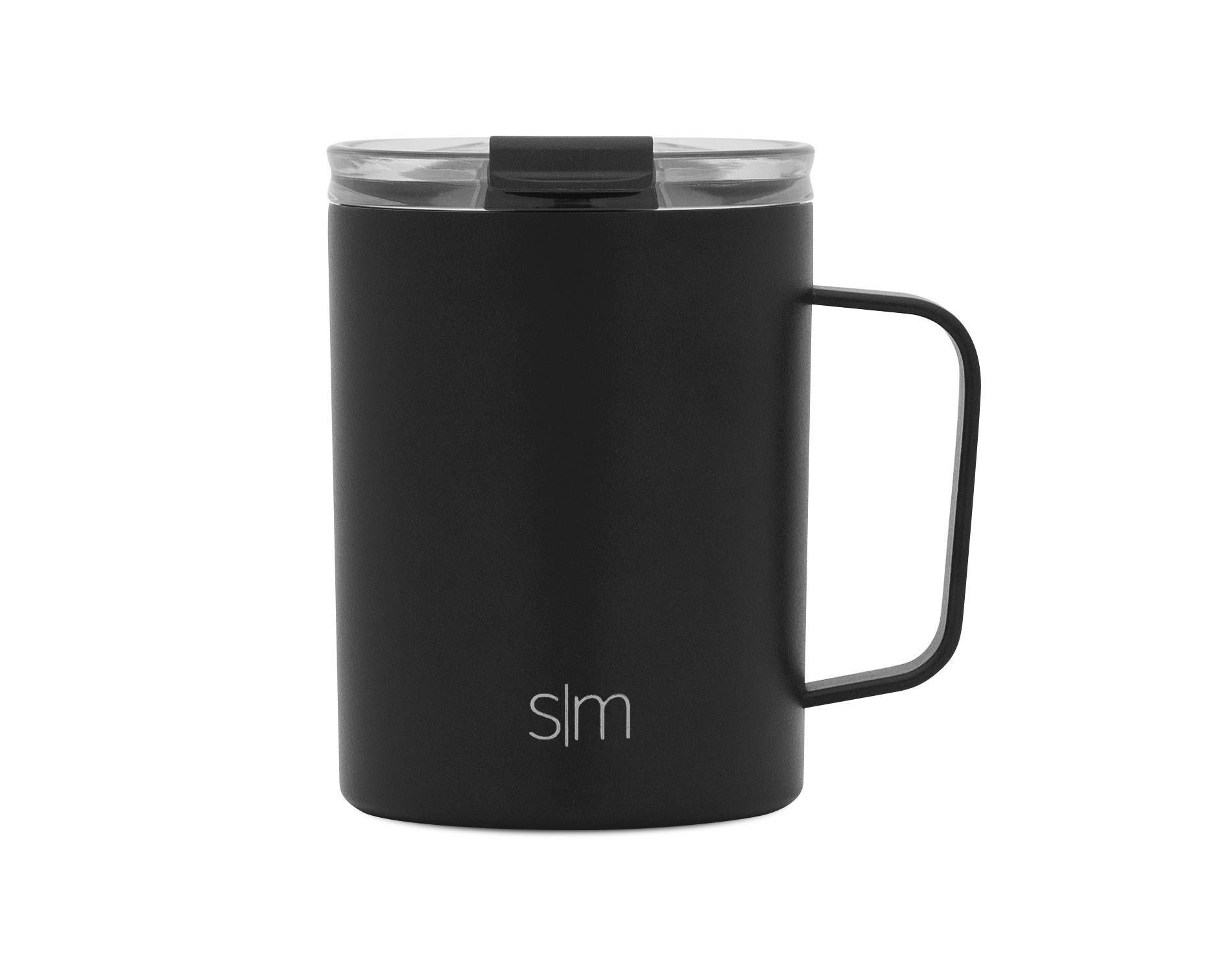 Simple Modern 12oz Stainless Steel Scout Mug with Clear Flip Lid Black: Insulated Cup, Portable Drinkware, Hand Wash