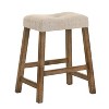 Rustic Wood Bar Stools with Upholstered Seats, Set of 2 - 26" Bar Stools - 4 of 4