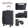 Gulches 5-Piece Lightweight Durable Softshell Luggage Set (18"/23"/27"/Travel Bag/Toiletry Bag) - Black - 4 of 4