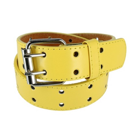 Ctm Kids' Leather Two Hole Jean Belt, Medium, Yellow : Target