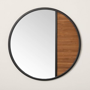 Sullivans Round Wooden Slat Wall Mirror, 32"H Multicolored - 1 of 4
