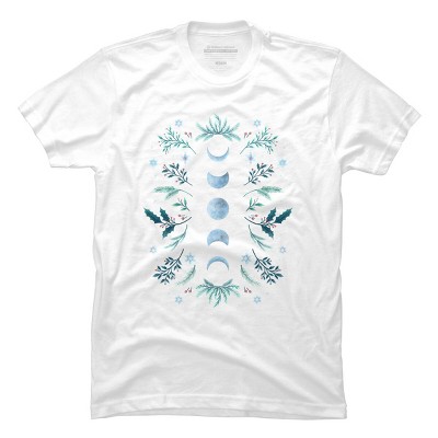 Men's Design By Humans Moonlight Garden - Teal Snow By EpisodicDrawing T-Shirt