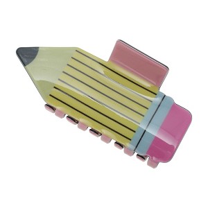 Unique Bargains Pencil Shape Hair Clips Yellow Pink 1 Pc - 1 of 4