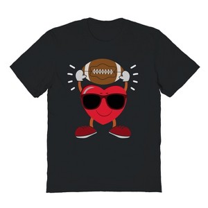 Rerun Island Men's Rugby Heart Short Sleeve Graphic Cotton T-Shirt - 1 of 3