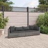 vidaXL Patio Sofa Set with Cushions Lounge Setting Outdoor Furniture Poly Rattan - Gray 4 Piece - 2 of 4
