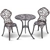 Costway Outdoor Patio Furniture leaf Design Cast Aluminum Bistro Set Antique Copper - 3 of 4