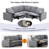 89" Linen Power Recliner L-Shaped Sectional Sofa with Storage - 4 of 4