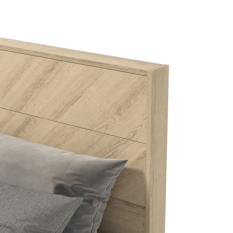 Galano Weiss Wood Frame Platform Bed With Headboard in Amber Walnut, Oslo Oak, Walnut, 6 of 18