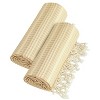 Linum Home Textiles 2pc Luxe Herringbone Pestemal Beach Towel Beige : Microfiber, Machine Washable, Non-Slip Backing - 2 of 3