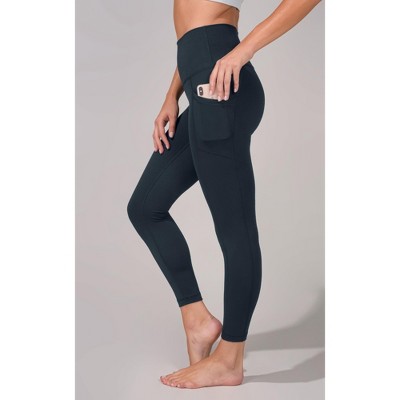 Yogalicious Womens Lux Elastic Free High Waist Side Pocket 7/8 Ankle Legging  - Tide Water - Medium : Target