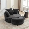 CLIHOME 360° Swivel Accent Barrel Chair with Storage Ottoman & 4 Pillows, Modern Chenille Leisure Chair Round Accent - 2 of 4