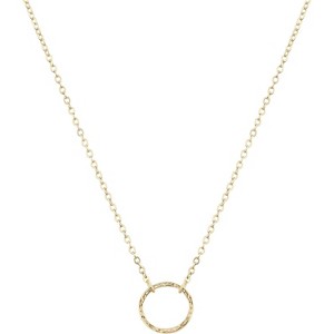 Gold Circle Pendant Necklace for Women, Simple 14K Gold Plated Dainty Charm - 1 of 4