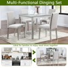 5-Piece Dining Set with Square Kitchen Table and 4 Upholstered Chairs - 3 of 4