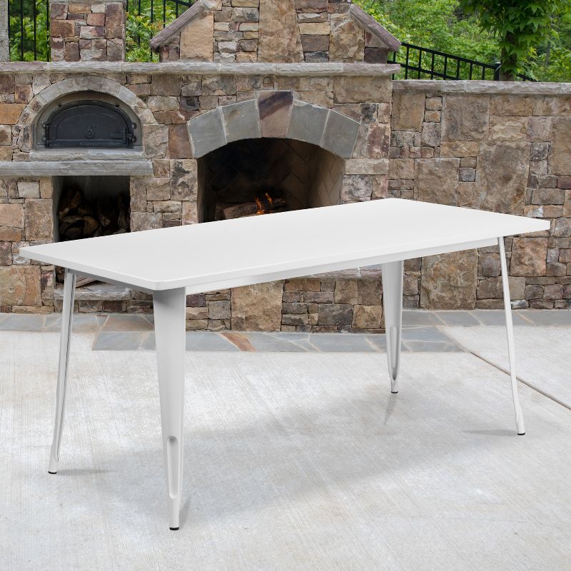 Flash Furniture Commercial Grade 31.5" x 63" Rectangular Metal Indoor-Outdoor Table, 2 of 8
