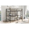 Black Space-Saving Full Loft Bed with Desk & Shelf - 2 of 3