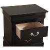 HomeStock Black Nightstand 24x22x16 with One Spacious Drawer, Compact Bedside Table for Storage and Sleek Stylish Bedroom Accent - 4 of 4