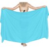 LA LEELA Women's Summer Beach Sarong Wrap Skirt Swimsuit Cover Ups for Swimwear Vacationwear Skirts One Size Blue, Solid - image 4 of 4