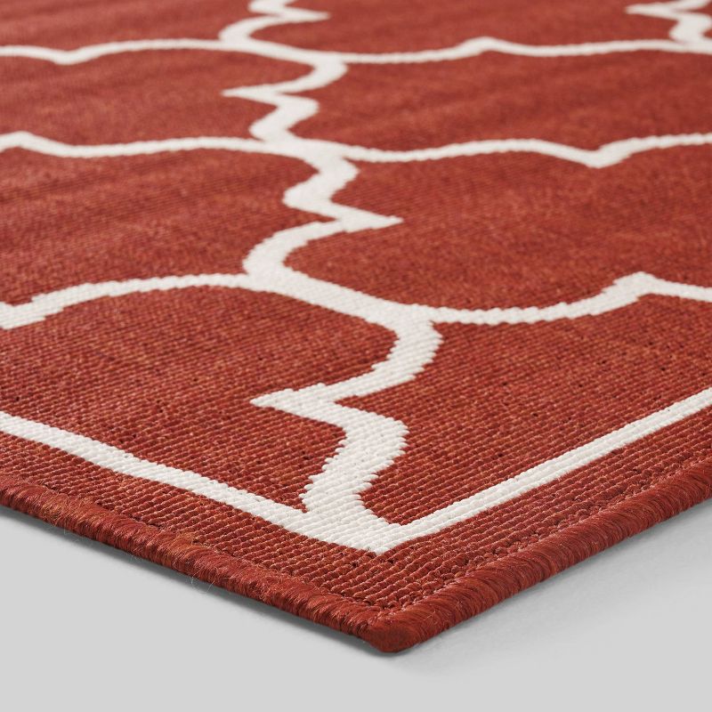 Thornhill Geometric Outdoor Rug Red/Ivory - Christopher Knight Home, 3 of 8
