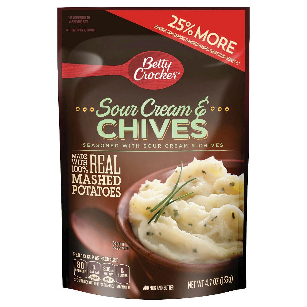 UPC 016000461444 product image for Betty Crocker Mashed Potato Sour Cream Chives Pouch 4.7 oz | upcitemdb.com