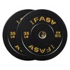 Naysaye Weight Bars Bumper Plates Pair Rubber 35LB with 2Inch Insert for Strength Training in Living Room and Gym Use, Black, 19"*19"*3.5" - 4 of 4