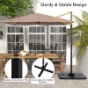 Coffee 9.5 Feet Square Patio Cantilever Umbrella with 360° Rotation - 2 of 4
