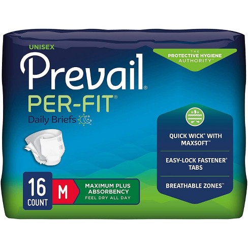 Prevail Per-fit Unisex Adult Incontinence Briefs, Refastenable