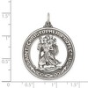 Black Bow Jewelry Sterling Silver Large Round Saint Christopher Medal Pendant - 4 of 4