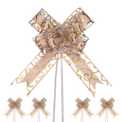 Unique Bargains Plastic Durable Glossy Multipurpose Ribbon Large Pull Bows 10 Pcs