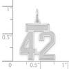 Black Bow Jewelry 14k White Gold, Jersey Collection, Small Number 42 Pendant - 3 of 4