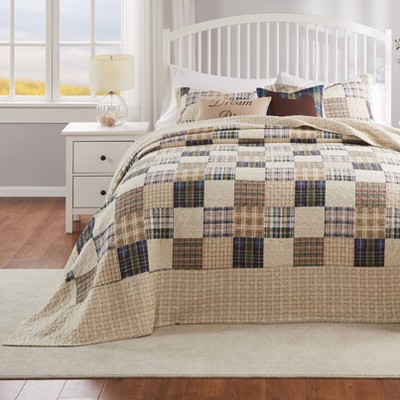Greenland Home Fashions 3pc Queen Oxford Traditional Bedspread Bedding Set Taupe — фото 4