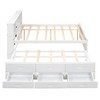 NicBex Full Size Platform Bed Wooden Bed Frame with Trundle, Storage Headboard, Drawers and Interface for Bedroom, No Box Spring Required, White - 3 of 4